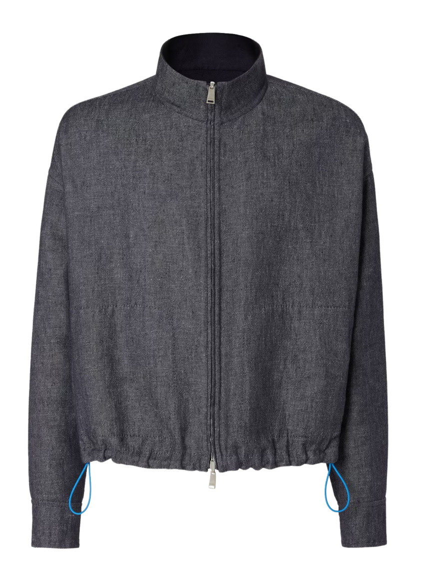 Reversible Denim Jacket With Embroidered Ff Logo