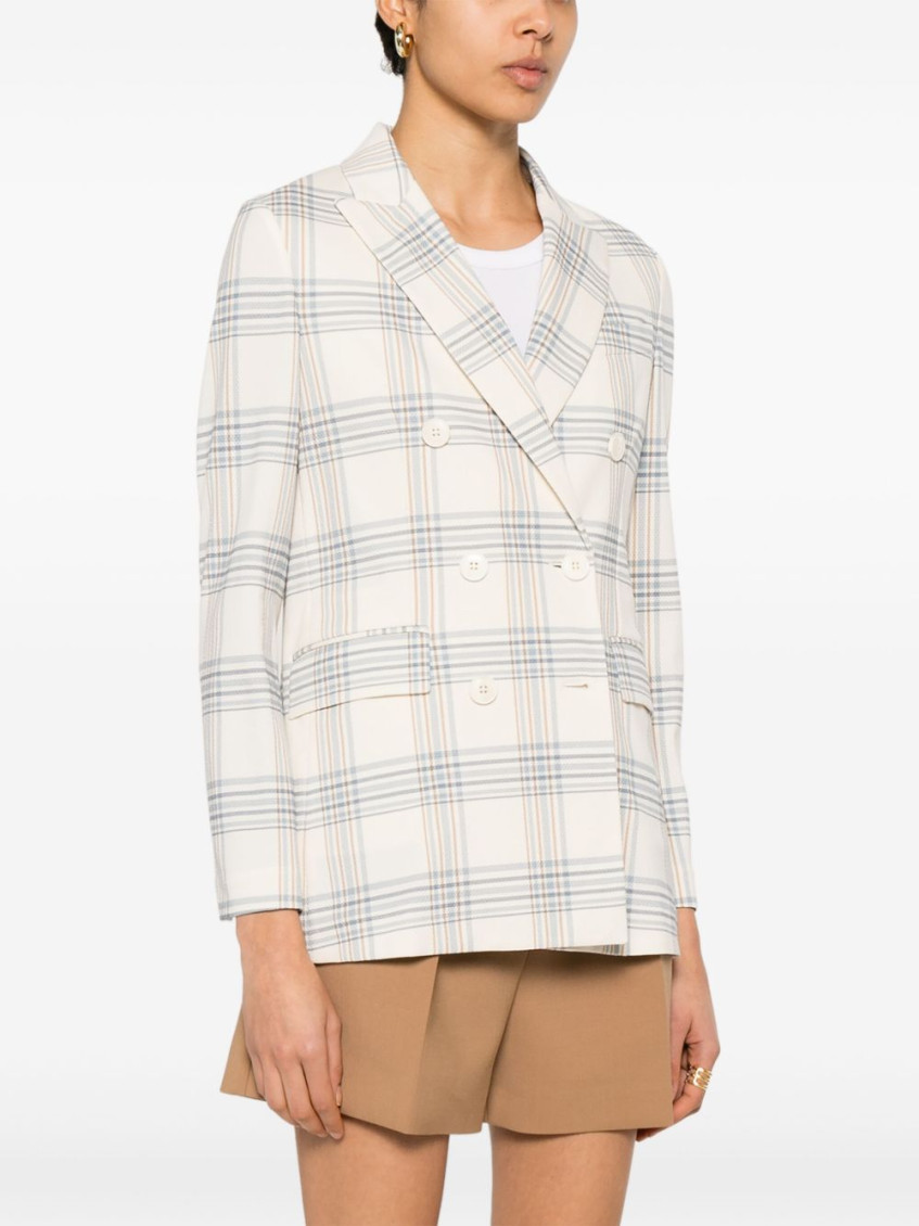 Light Beige Checked Blazer