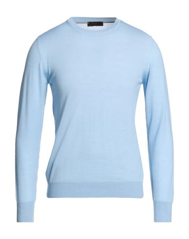 Man Sweater Light blue Size 42 Virgin Wool