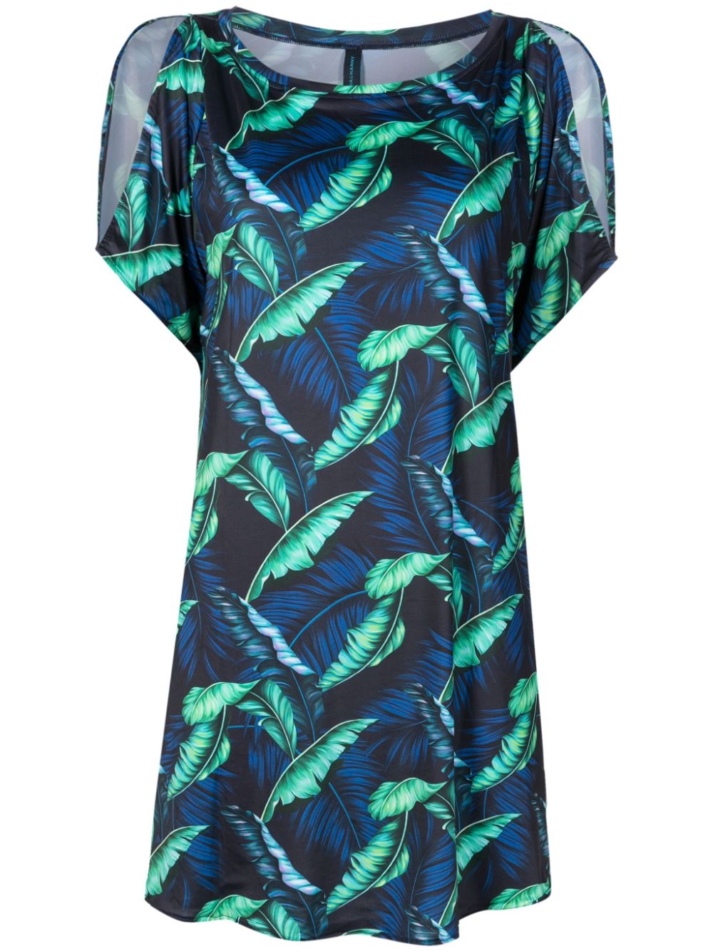 Allat leaf-print tunic - Blue