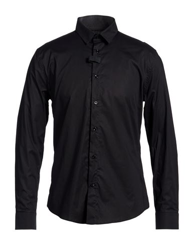 Man Shirt Black Size 16 Cotton, Elastic fibres