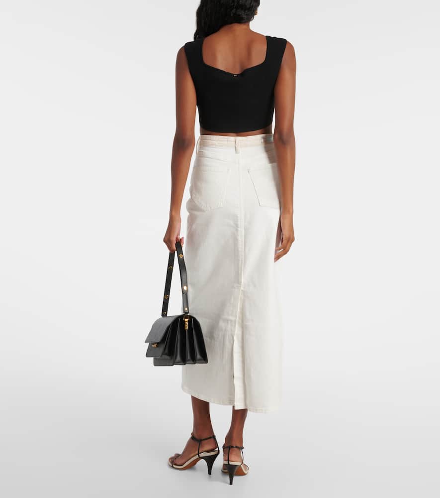 Denim maxi skirt