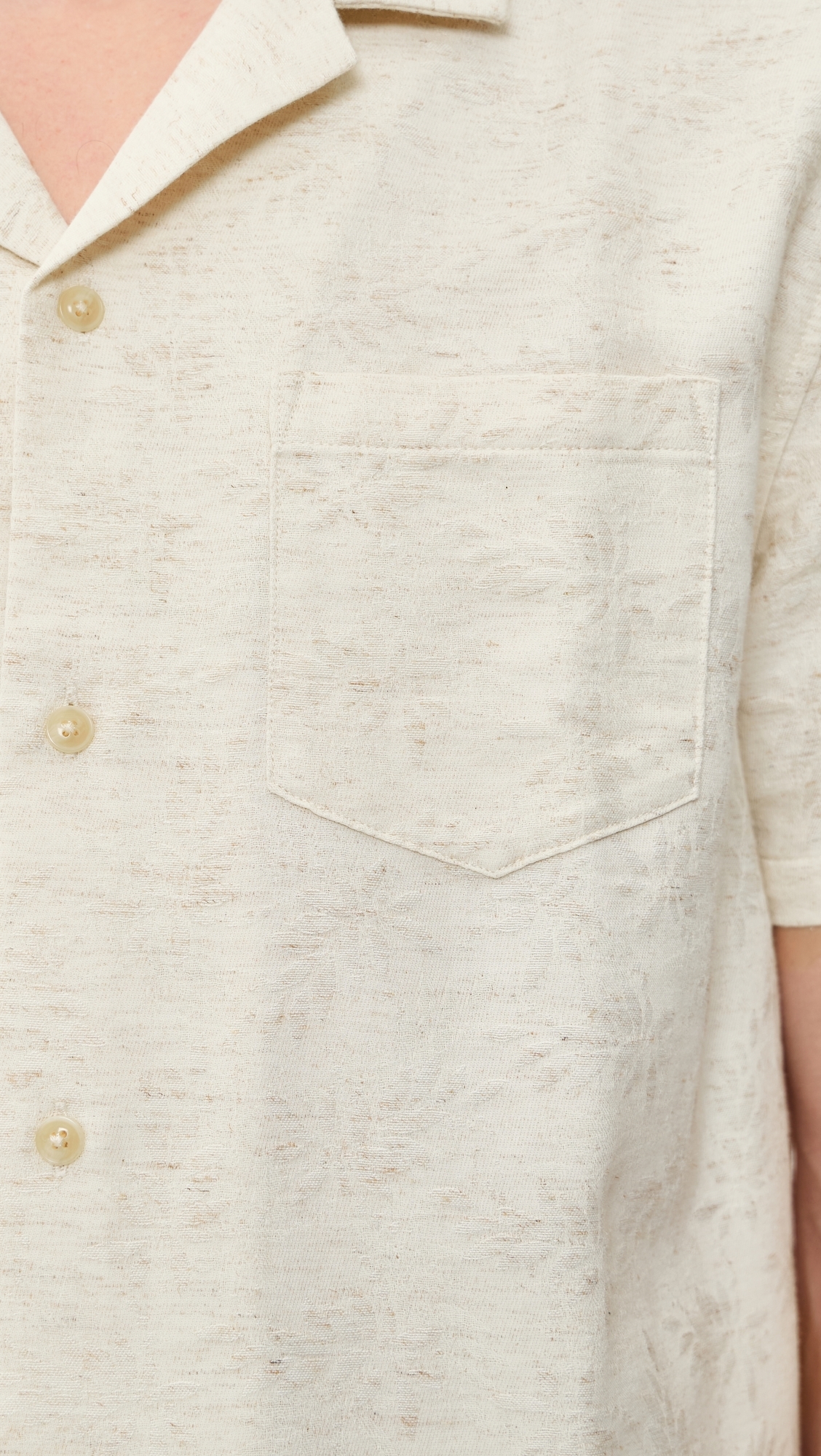 Jacquard Resort Shirt Natural/Tan