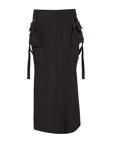 Woman Midi skirt Black Size 2 Nylon, Polyurethane
