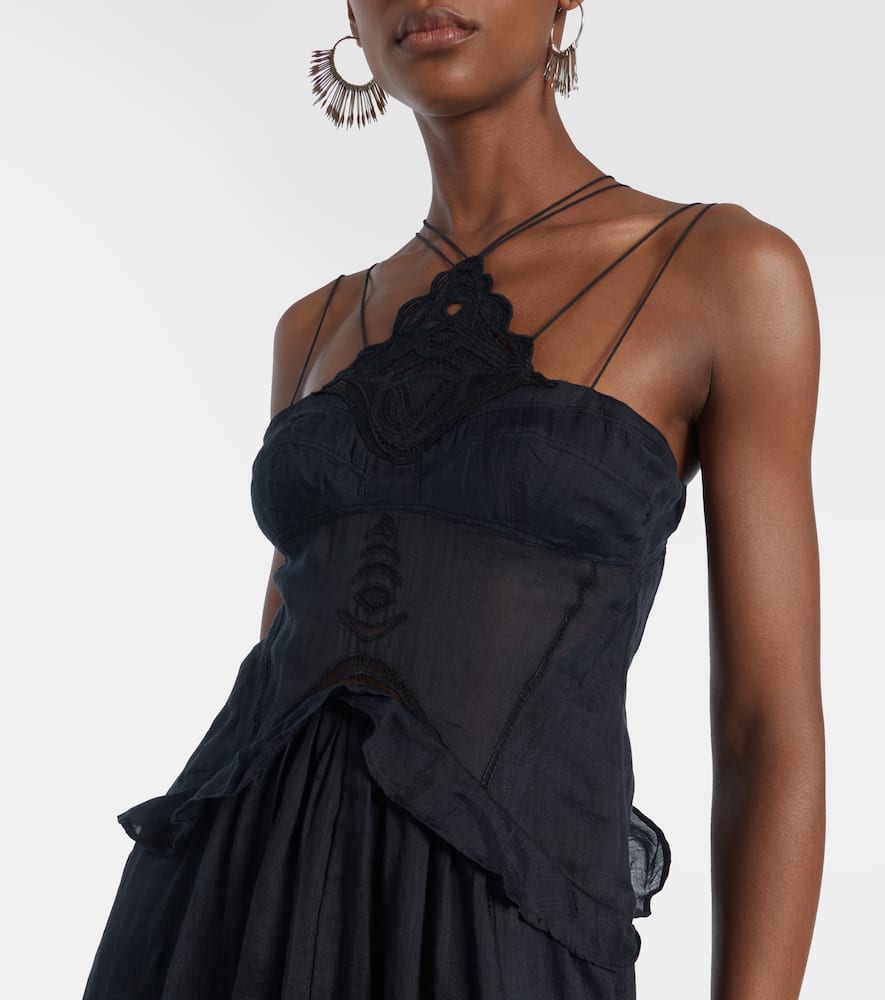 Lindy lace-trimmed maxi dress