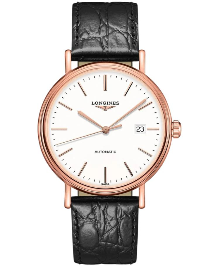 LONGINES Presence Automatic 40MM White Dial Leather Men's Watch L4.922.1.12.2