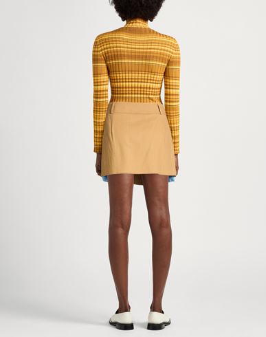 Woman Mini skirt Camel Size M Cotton