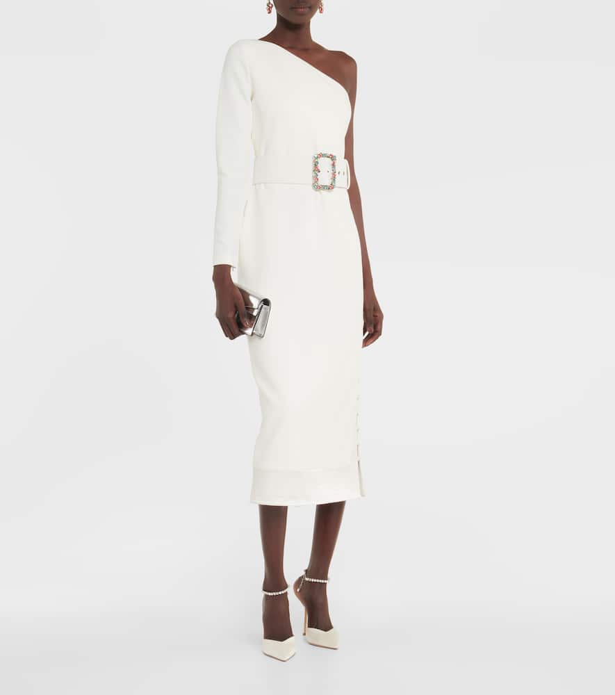 Asymmetrical crêpe midi dress