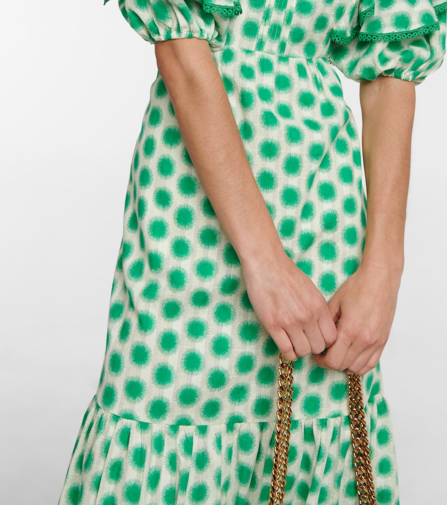 Diane von Furstenberg Oliver lace trimmed cotton midi dress