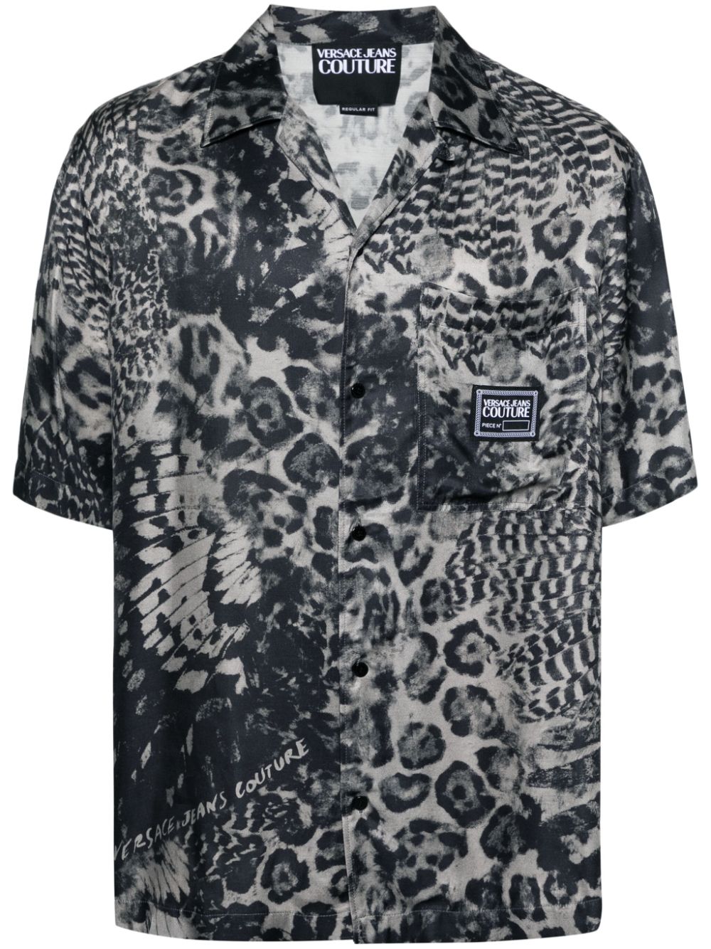 Animal-print buttoned shirt - Grey