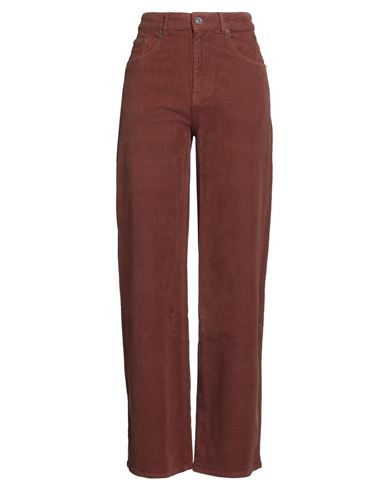 Woman Pants Chocolate brown Size 25 Organic cotton, Elastane