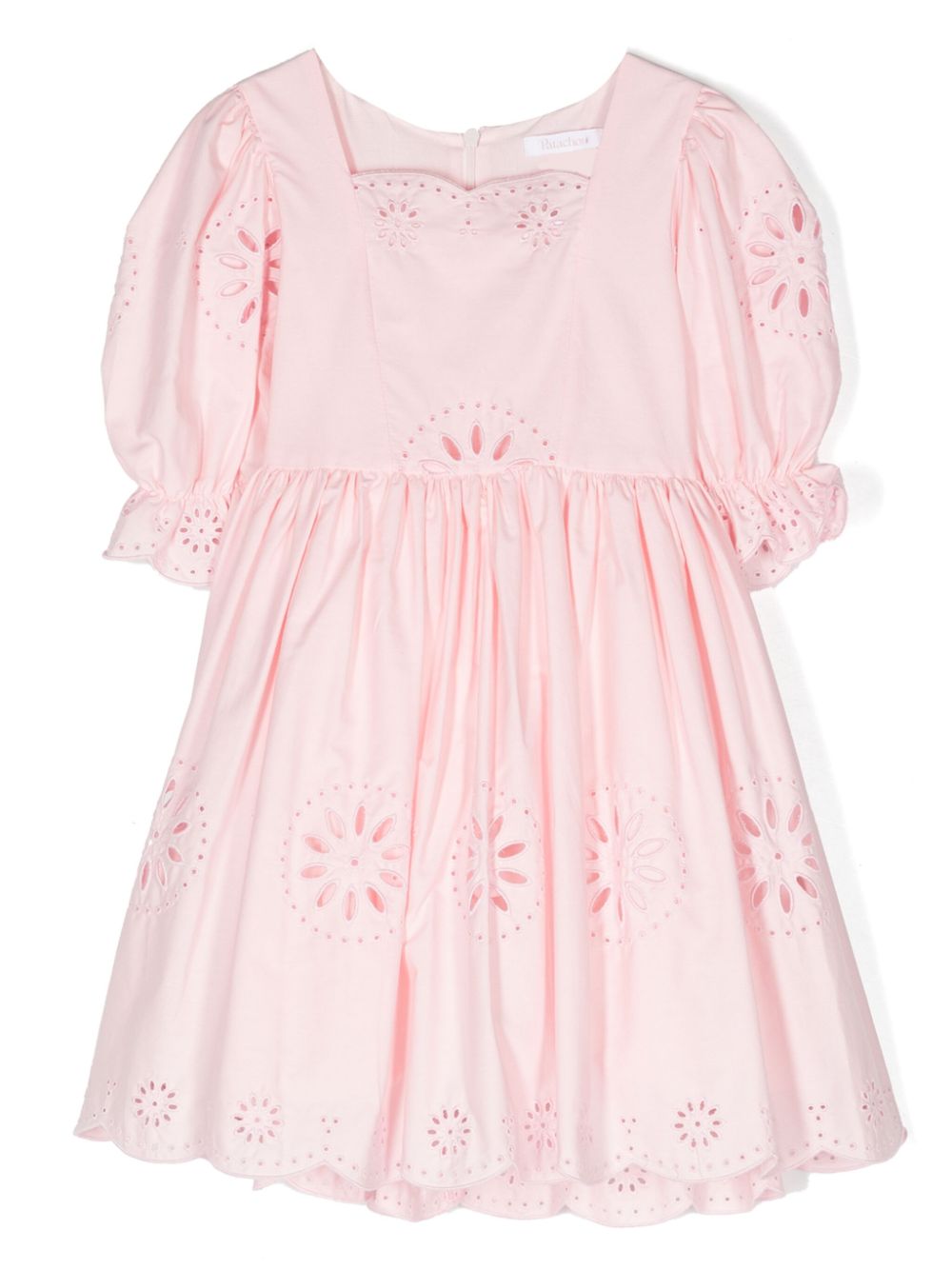 Broderie-anglaise cotton dress - Pink