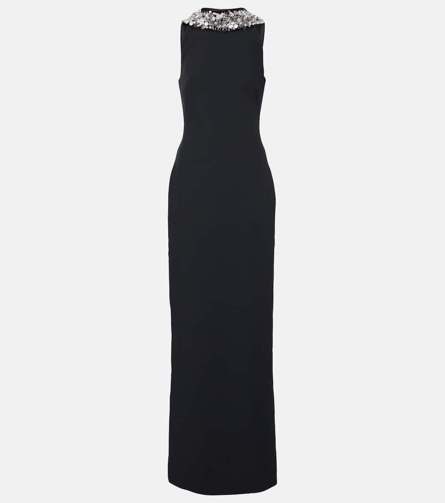 Holli embellished crêpe and satin gown