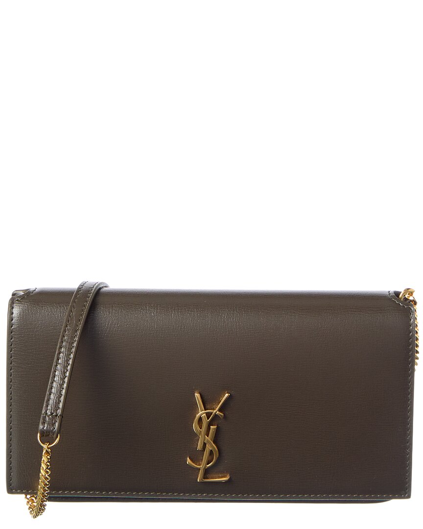 Monogram Leather Phone Holder With Chain