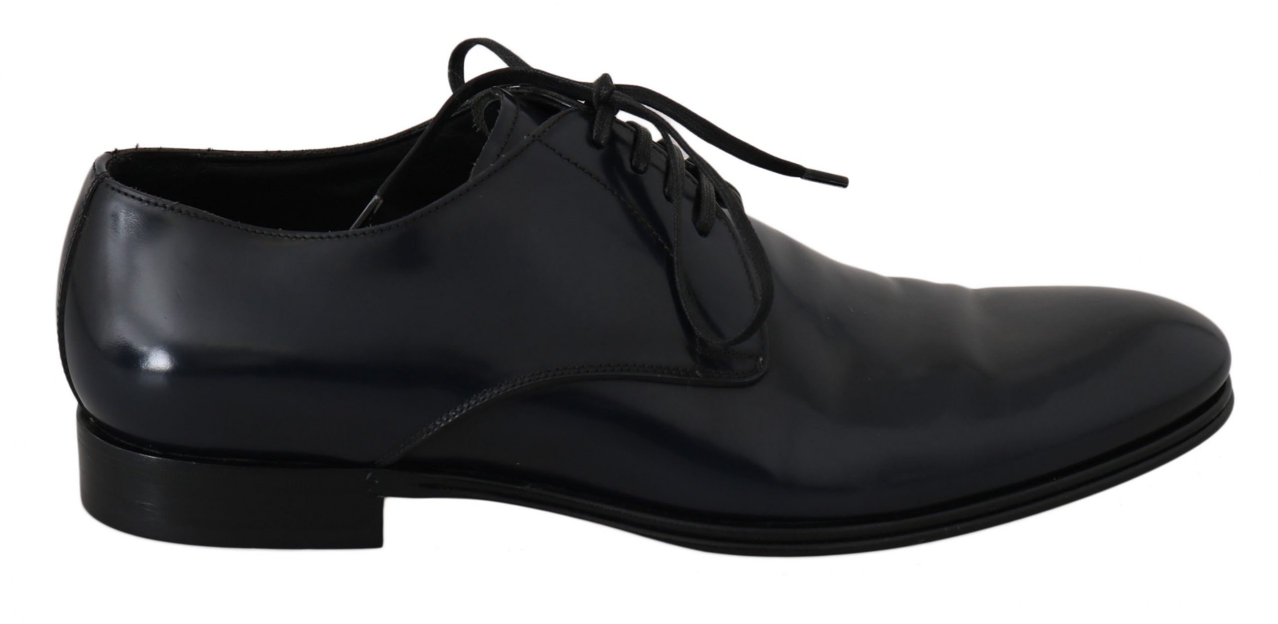 Dolce & Gabbana Blue Leather Dress Derby Formal Mens Men's Shoe