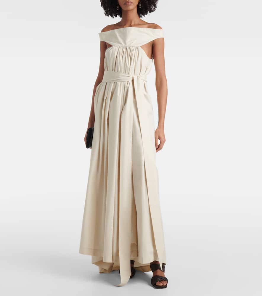 Chalice cutout cotton poplin maxi dress