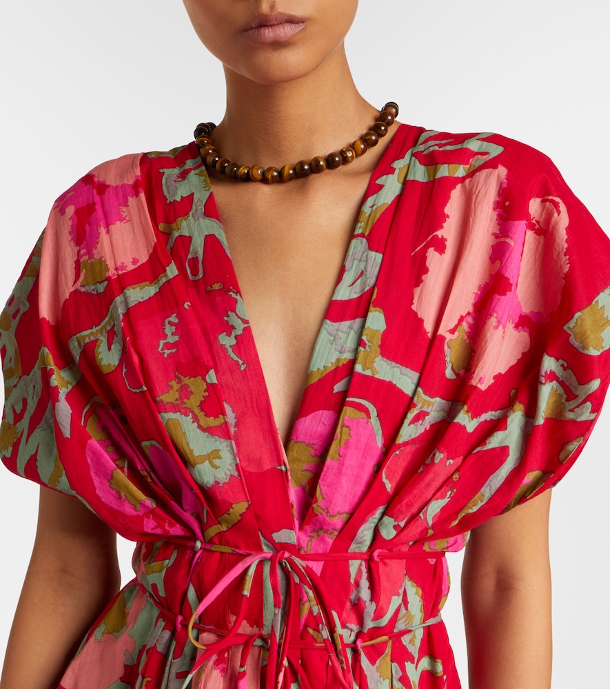 Leilani printed cotton midi dress