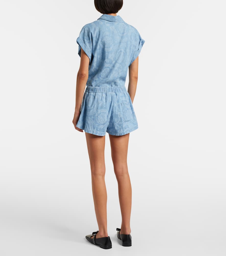 Barocco denim chambray shorts