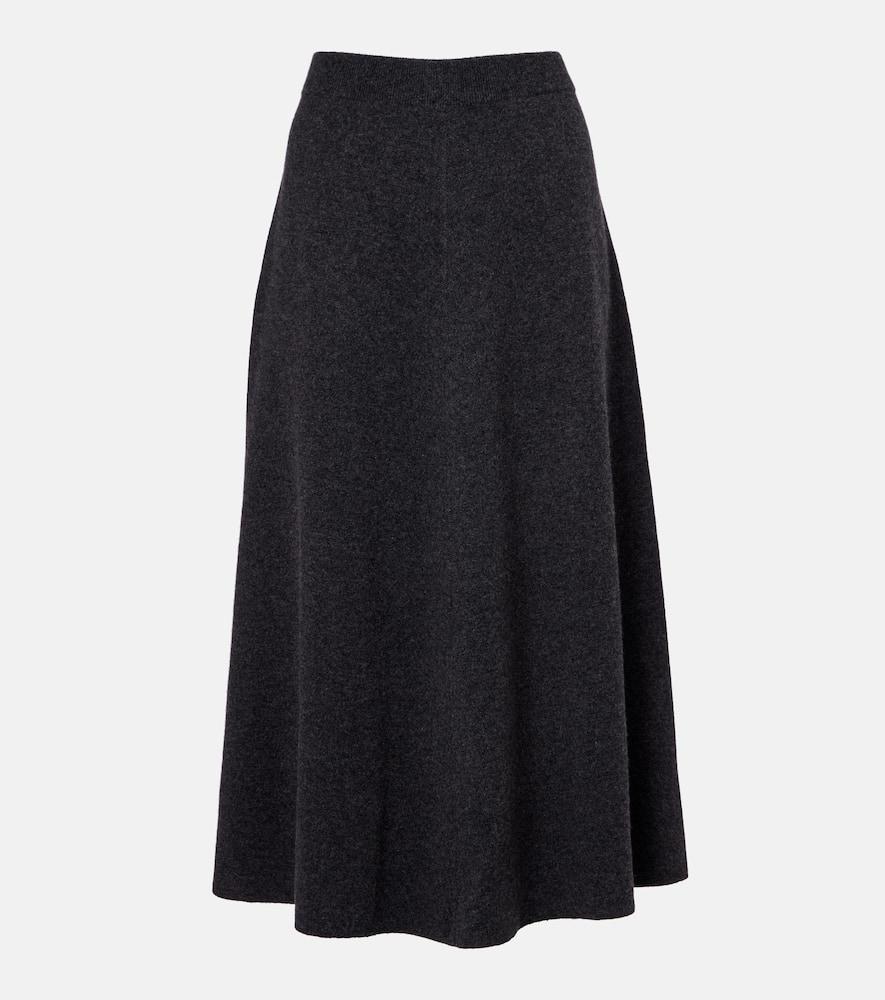 Wool and cashmere midi skirt