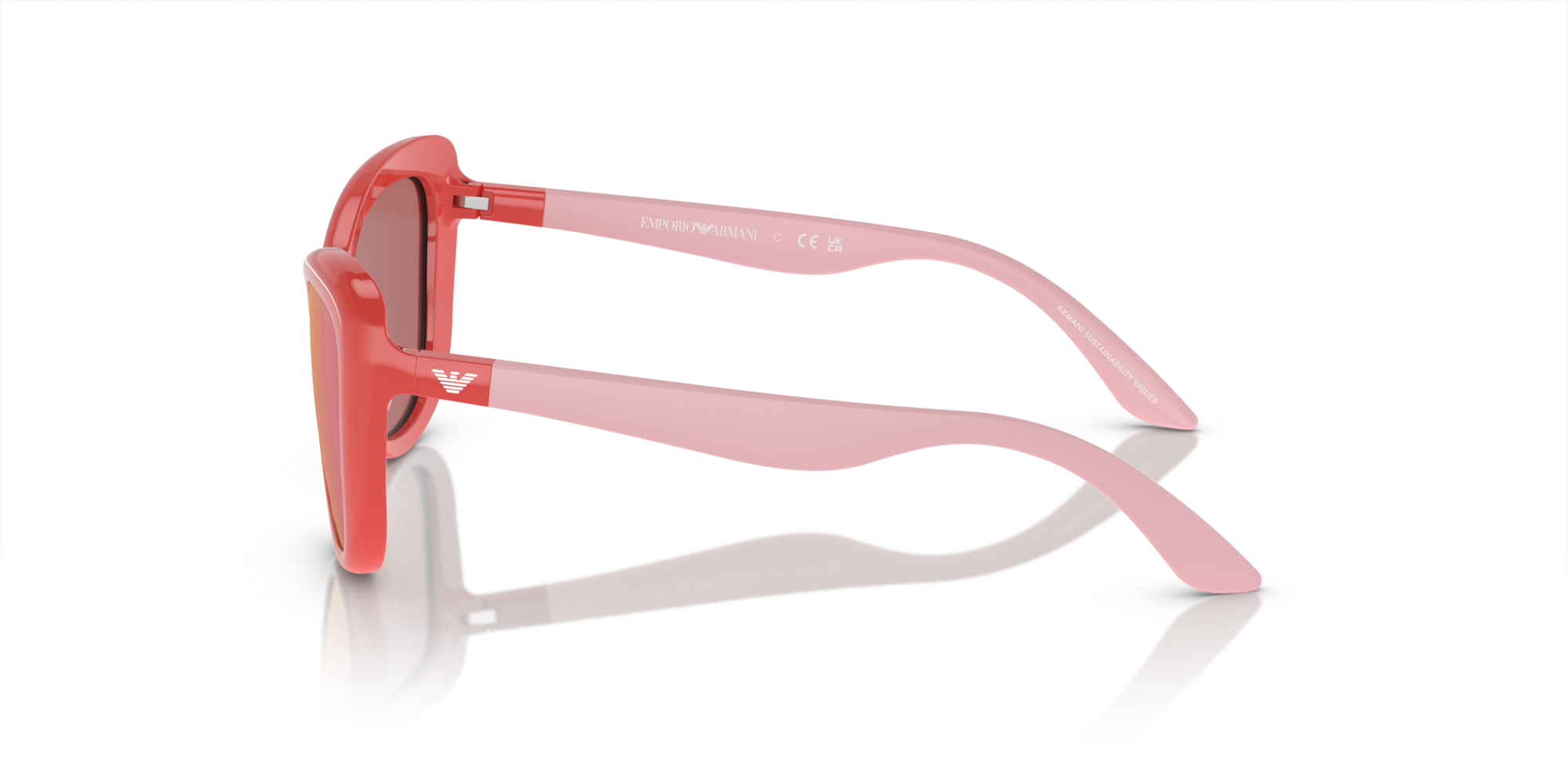 Emporio Armani Kid Emporio Armani EK4004 5624D0 Sunglasses Injected Pink Violet Butterfly Mirrored Mirror