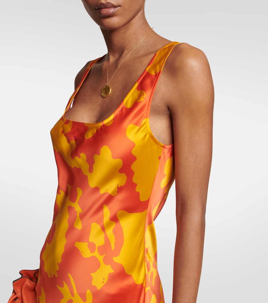 SIR Printed silk maxi dress