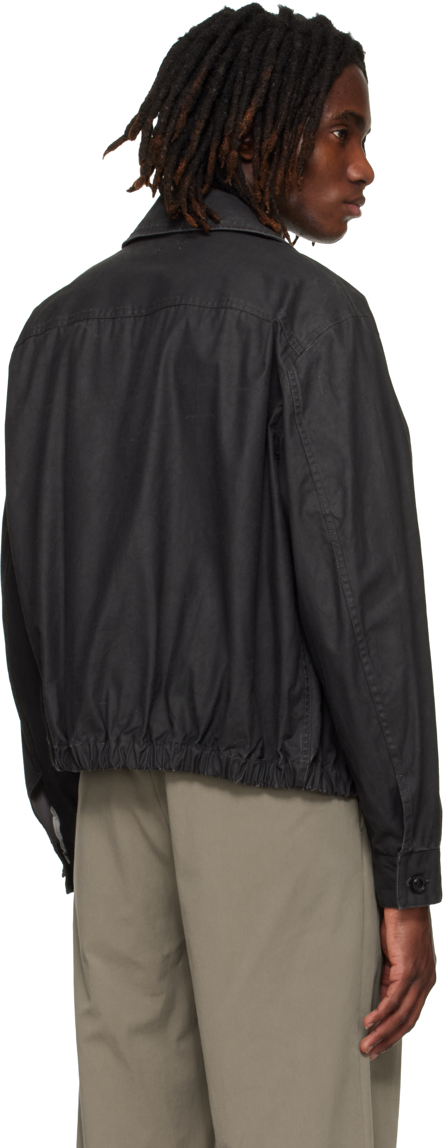 Black Coating Cotton Drizzler Jacket