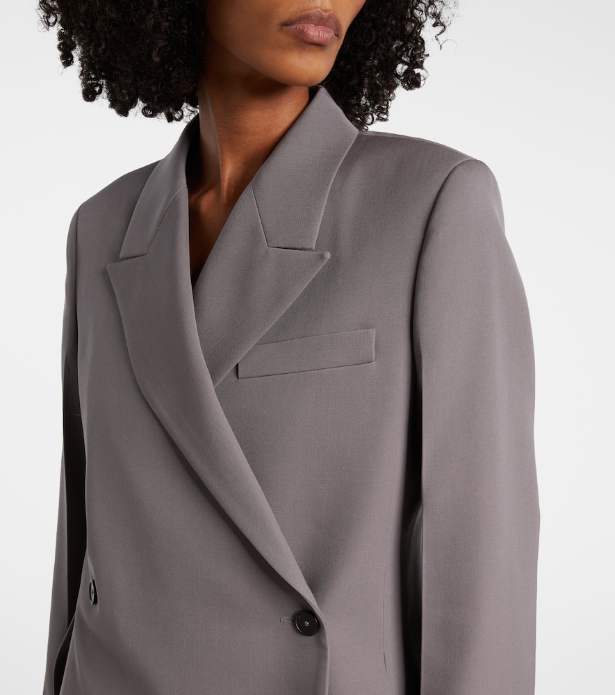 Double-breasted wool gabardine blazer