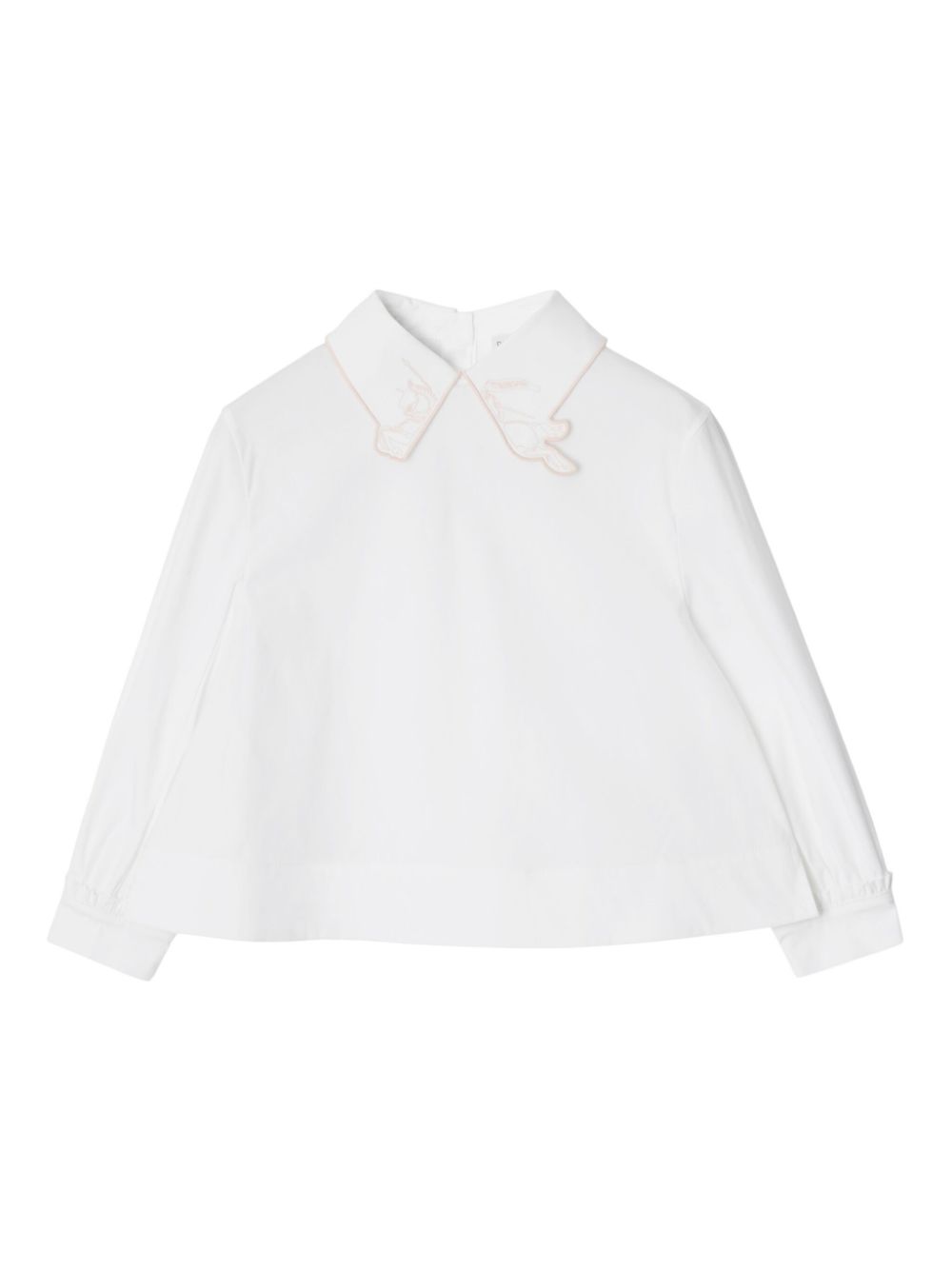 Embroidered-collar shirt - White