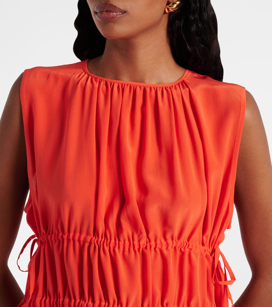 Como ruched silk crêpe minidress