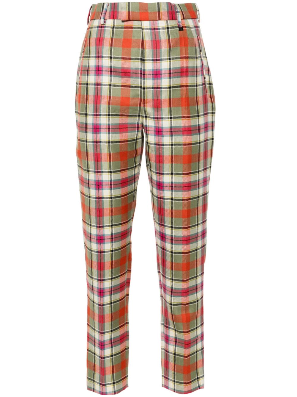 Checked Cigarette trousers - Green
