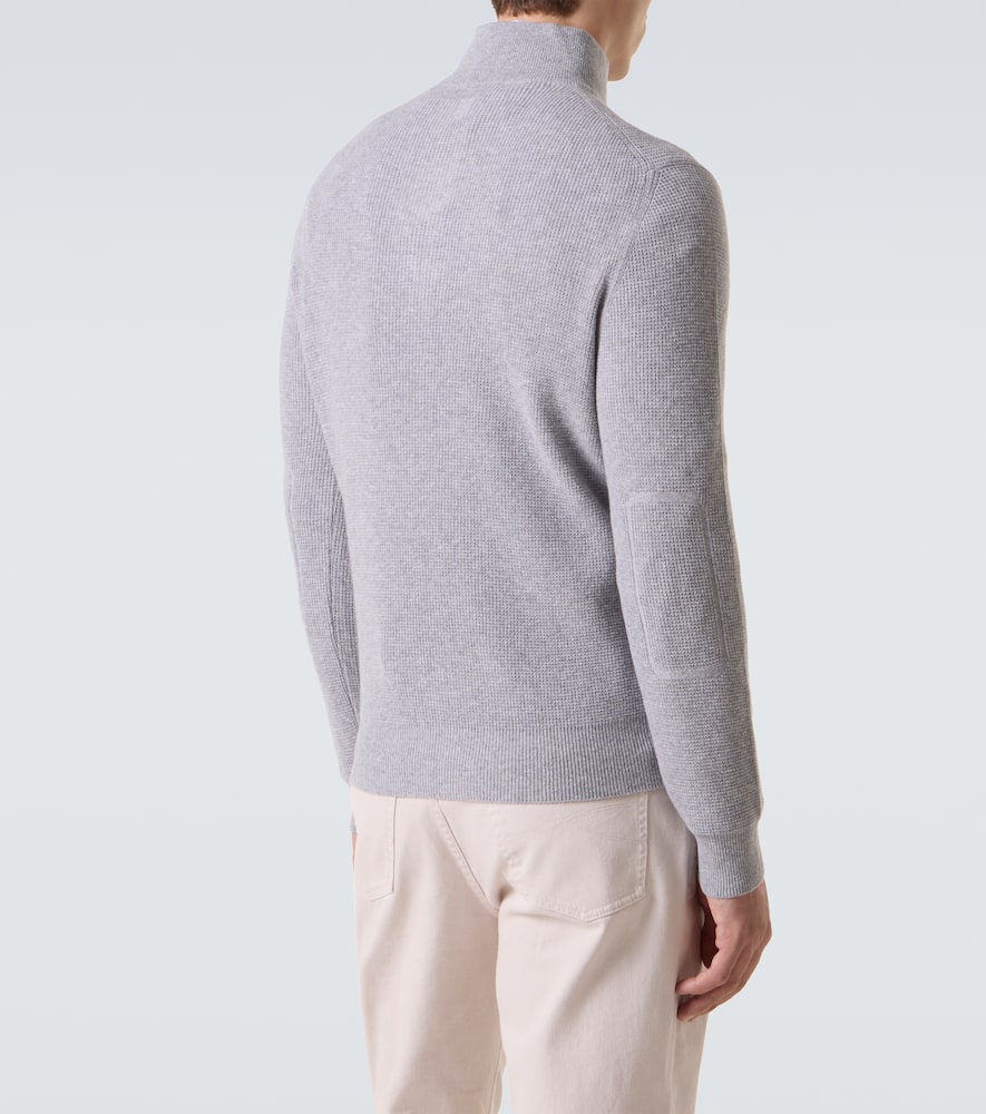 Waffle-knit wool and cashmere sweater