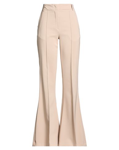 Woman Pants Sand Size 6 Polyester, Elastane