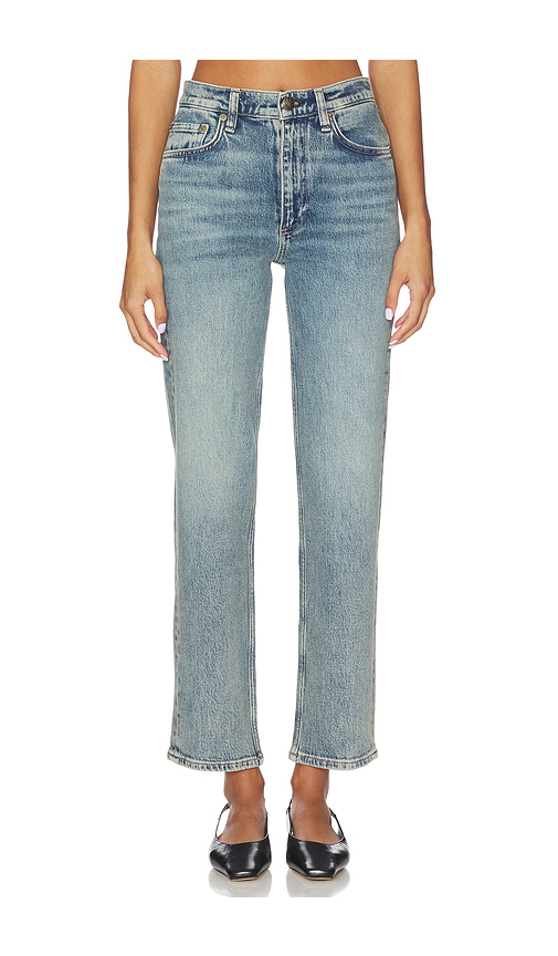 Rag & Bone Harlow Mid-Rise Ankle Straight Jeans in Blue. - 26 also , 29, 30