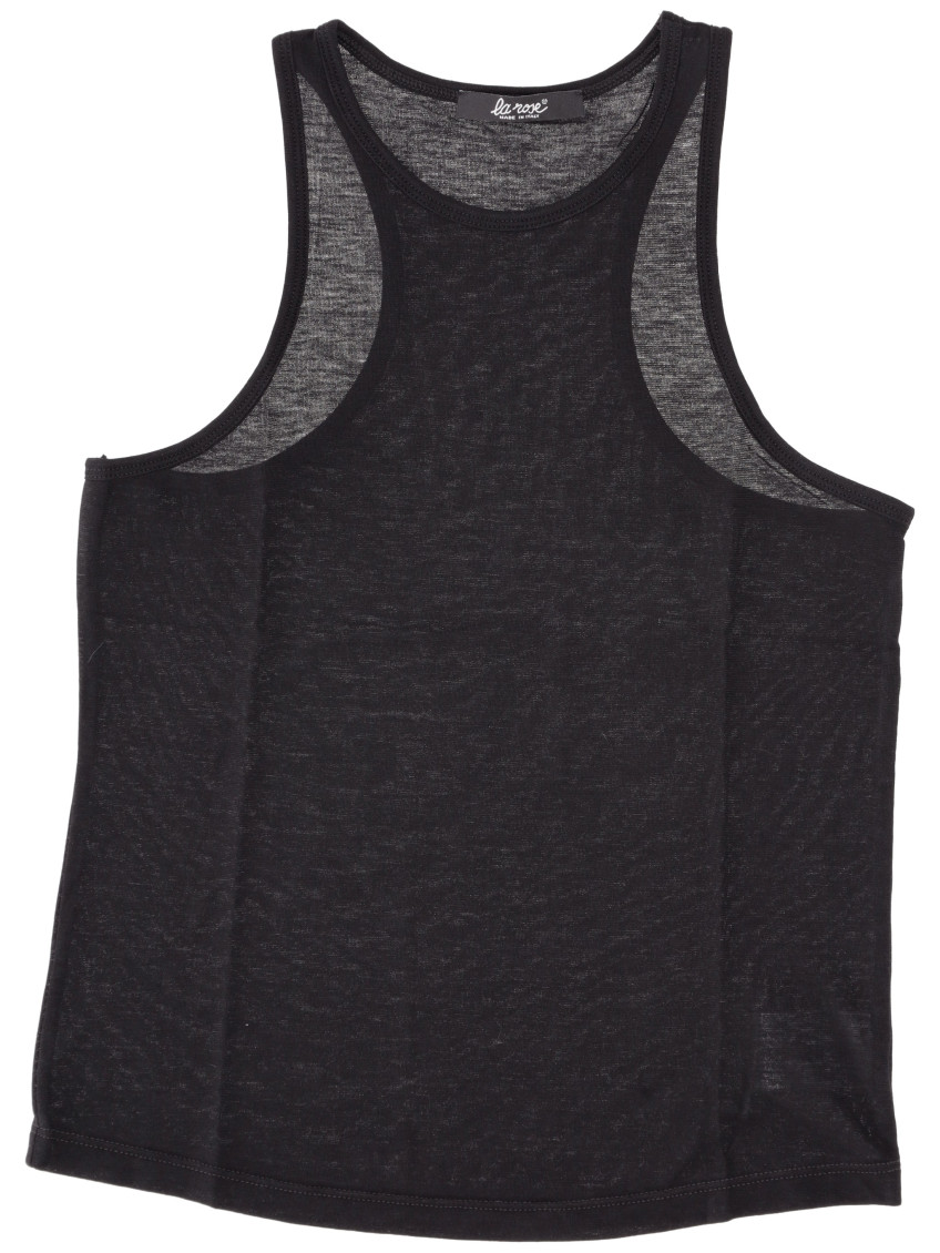 Black Cotton Cropped Tank Top