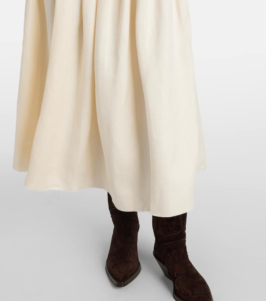 Chiara linen midi skirt