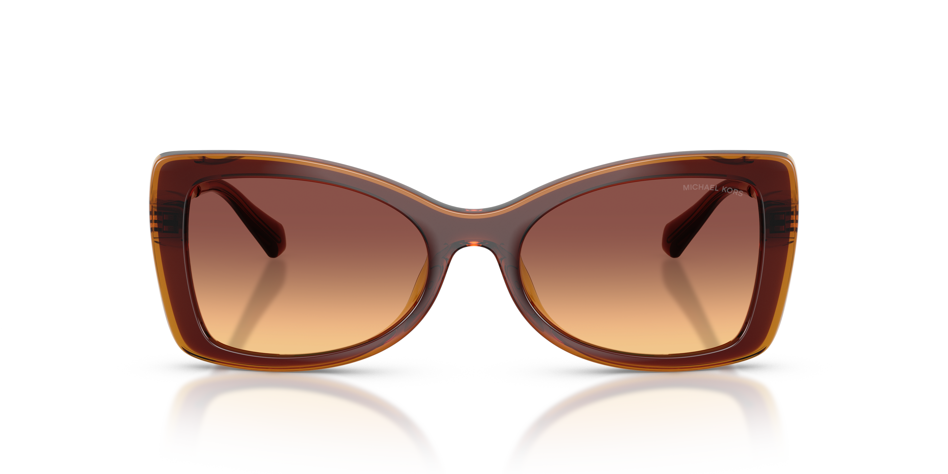 Michael Kors Vrouw Michael Kors MK2272U MALAGA 311378 Zonnebrillen Geïnjecteerd Bruin Bruin Vlinder Normaal Genuanceerd