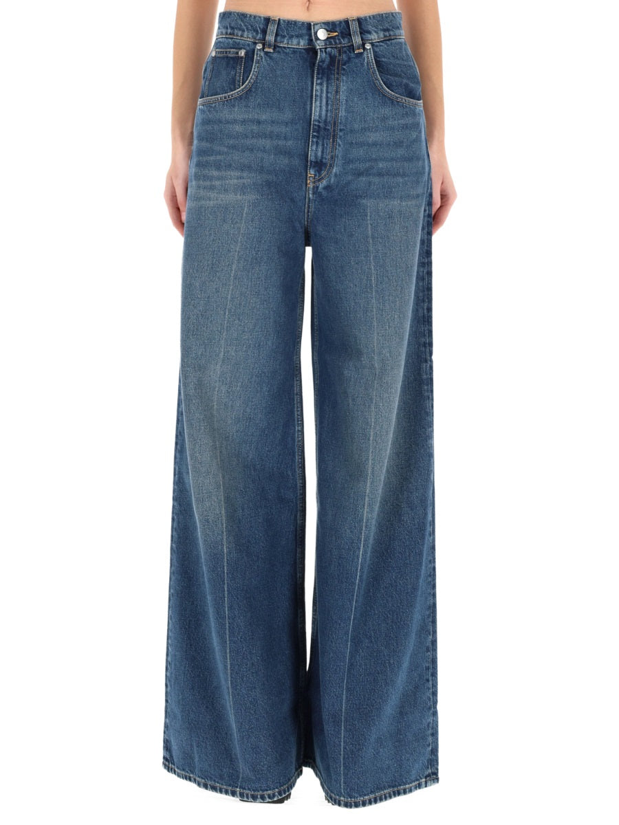 High-Rise Straight Leg Denim Jeans