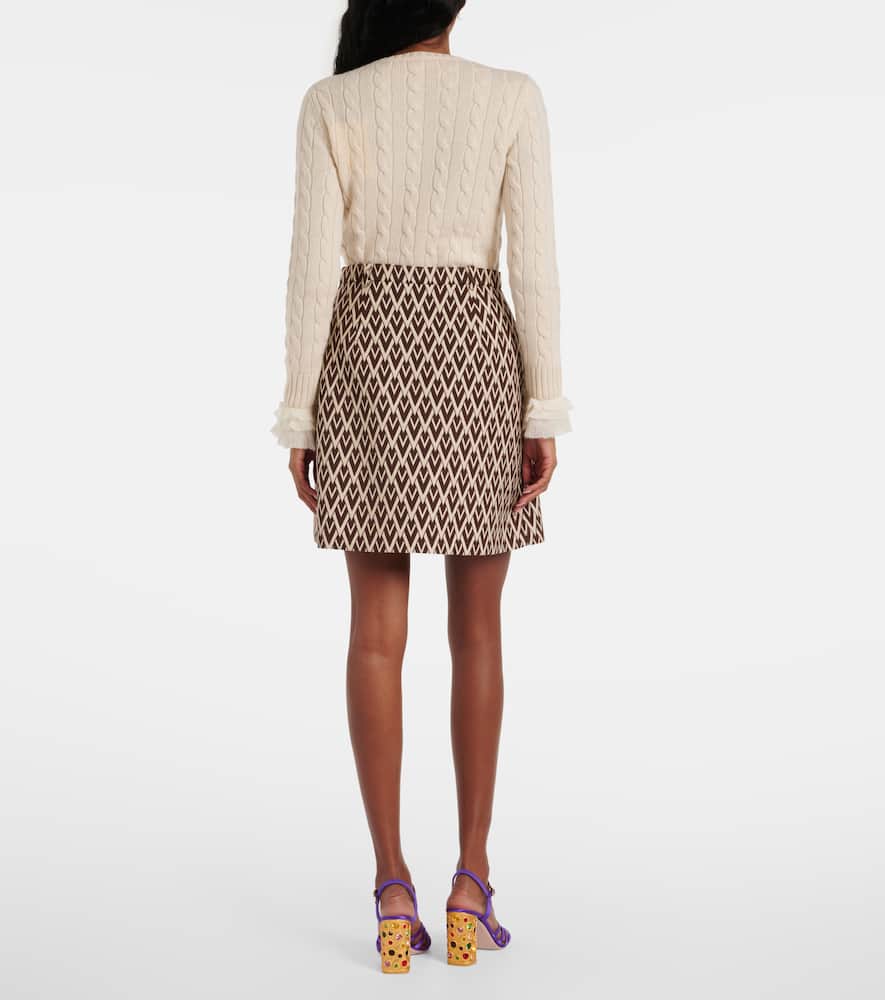 Toute La V wool jacquard miniskirt