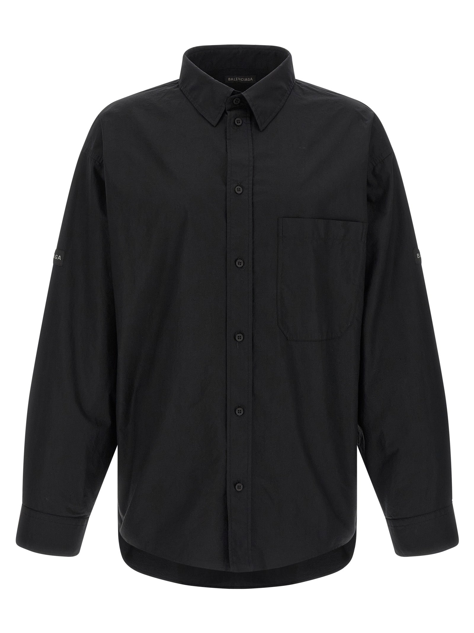Cotton Poplin Shirt — Black