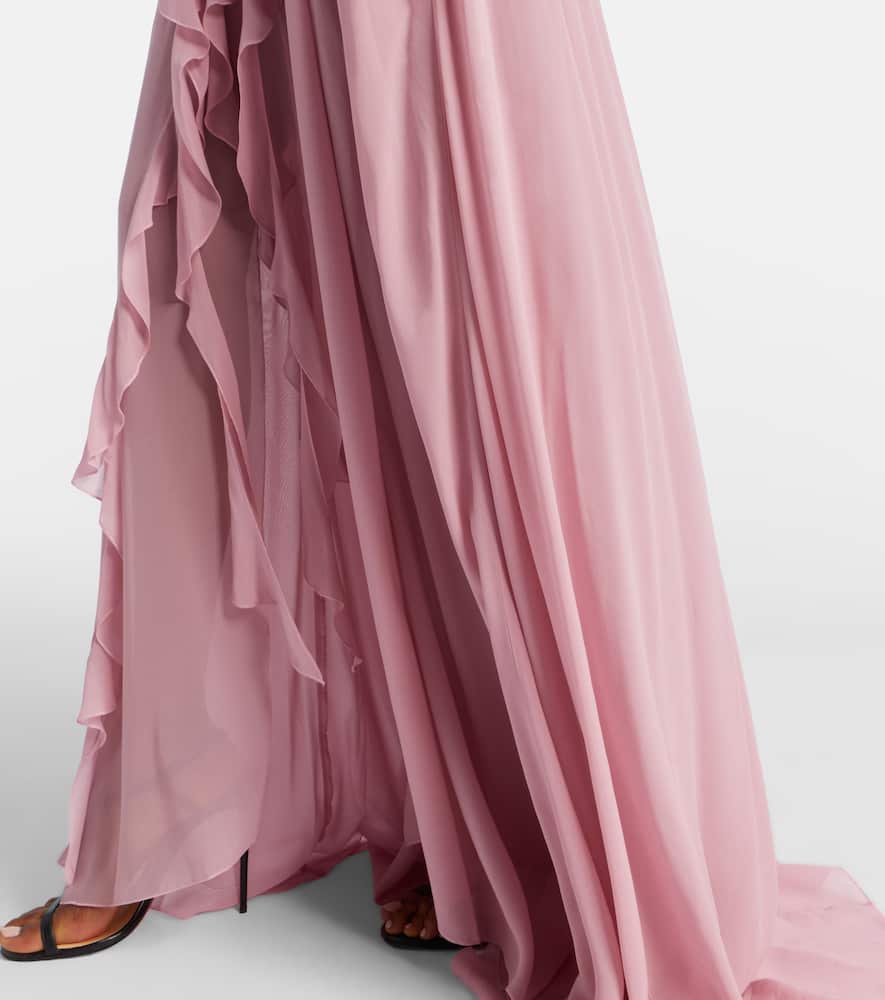 Ruffled georgette gown