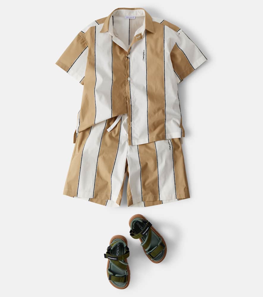 Striped cotton shorts