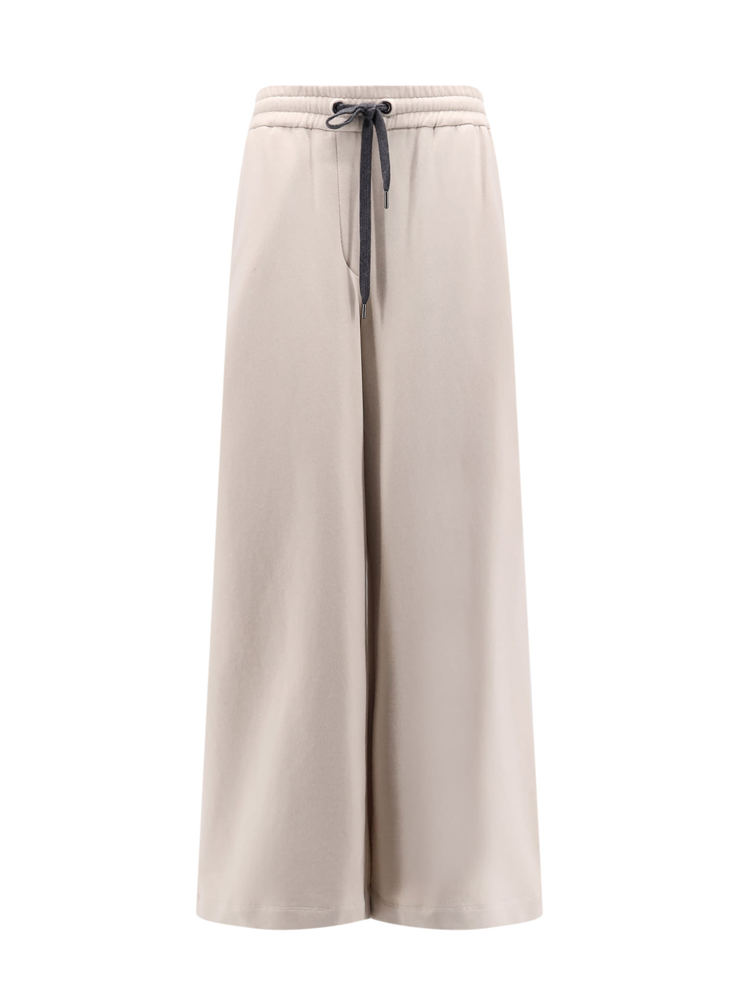 Drawstring wide-leg trousers - Neutrals