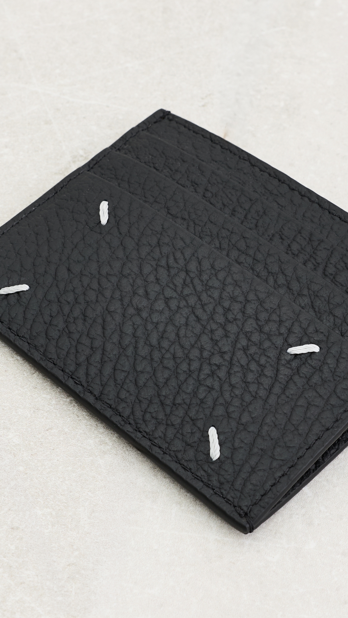 Grainy Leather 6CC Card Case Black One Size