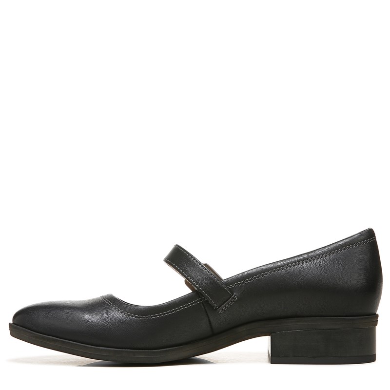 Women's Ramona Mary Jane Flat Shoes (Black Faux Leather)