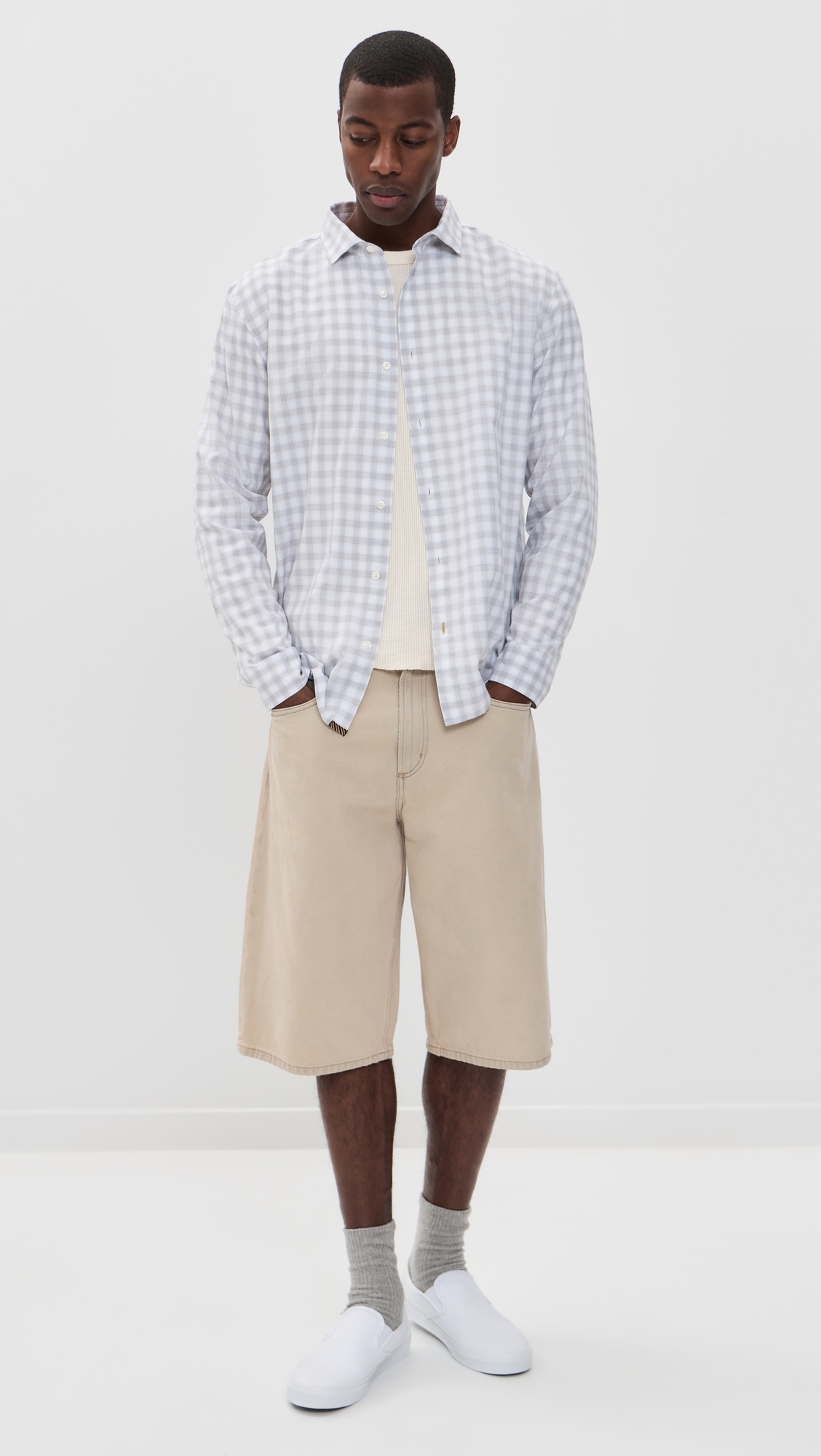 Check Hutcheson Sport Shirt Grey/White