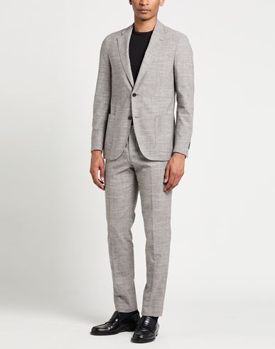 Man Suit Grey Size 40 Wool, Cotton, Linen, Elastane