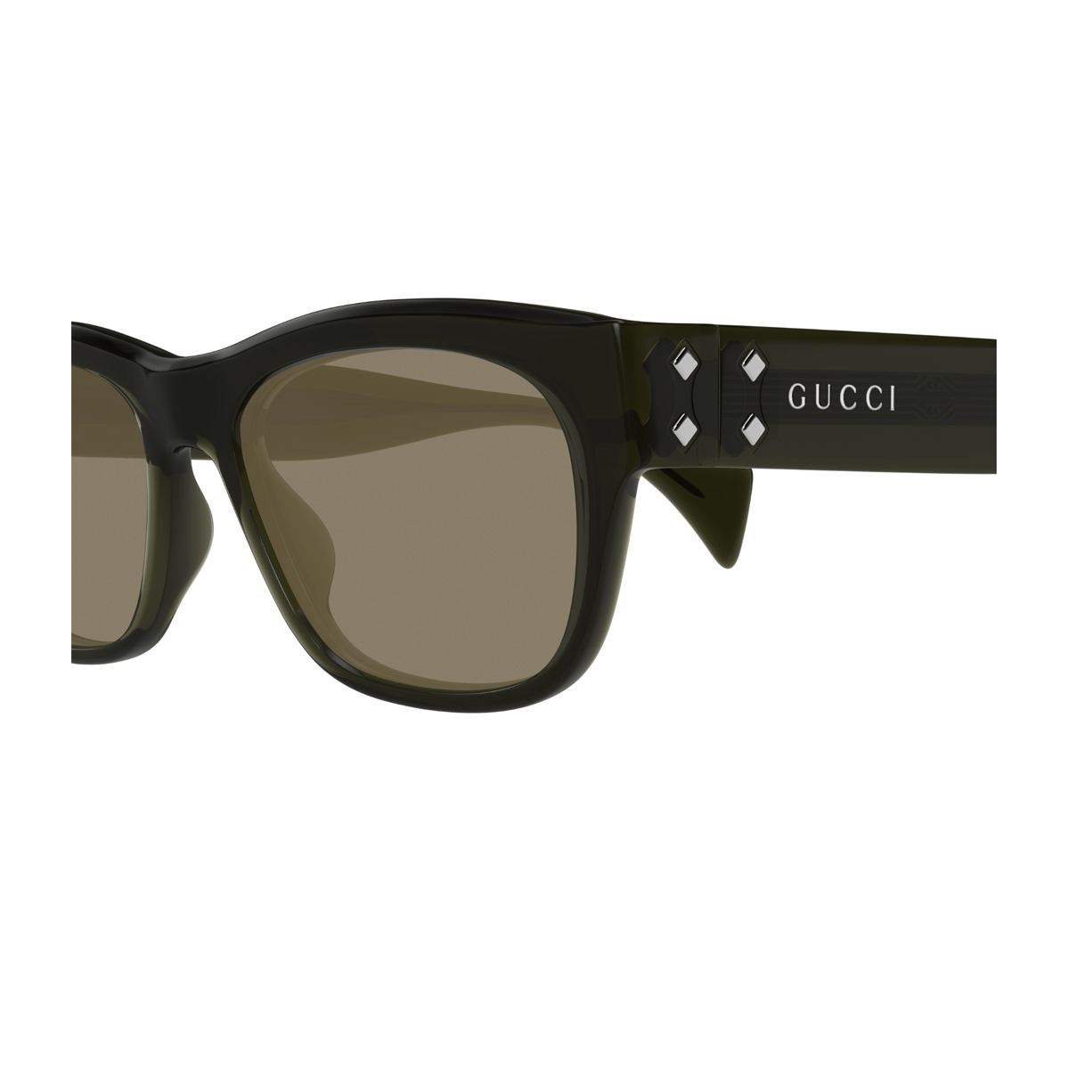GG1706S Linea Rivets 003 Green Brown Verde Acetate Occhiali Da Sole - Men