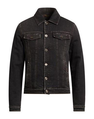 Man Denim outerwear Black Size 44 Cotton, Elastane