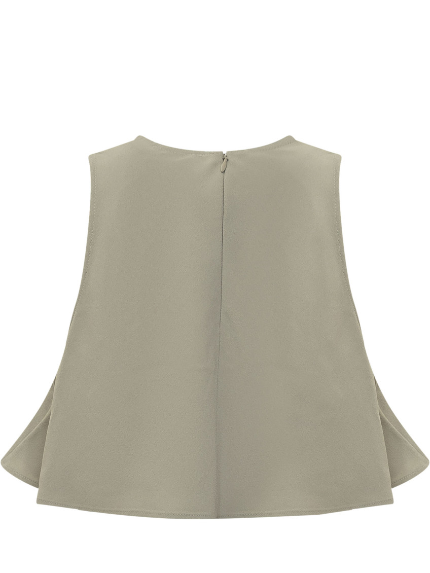 Ami Paris - acetate blend crew-neck flared top