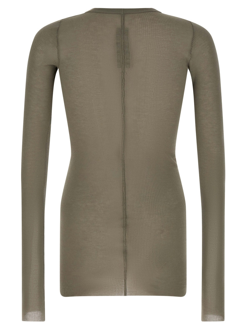 Rick Owens - long sleeve ribbed knit seam detail top
